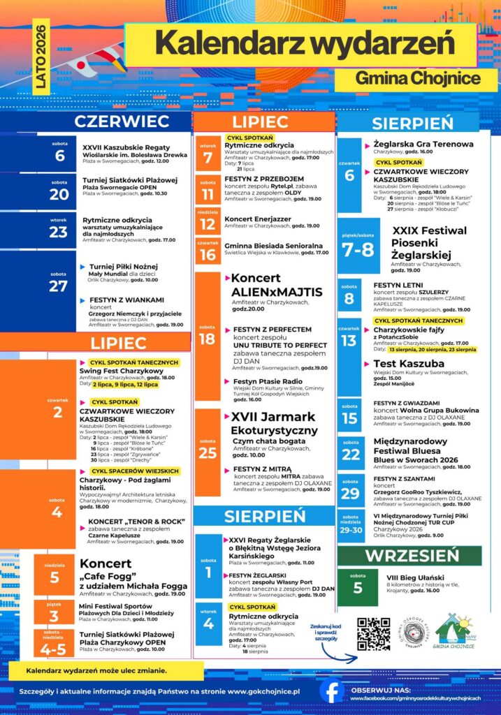 Lato 2026 w Charzykowach – kalendarz imprez i wydarzeń